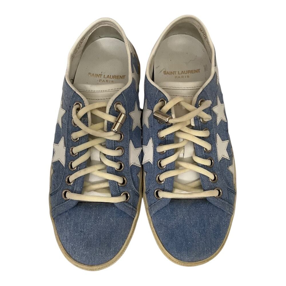 Saint Laurent Denim Star Sneakers Women 34 - Picture 5 of 7